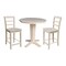 International Concepts 36 in. Solid Wood Round Top Pedestal Dining Table with 2 Counter Height Stools, Unfinished K-36RT-23B-S402-2 - alternate 1